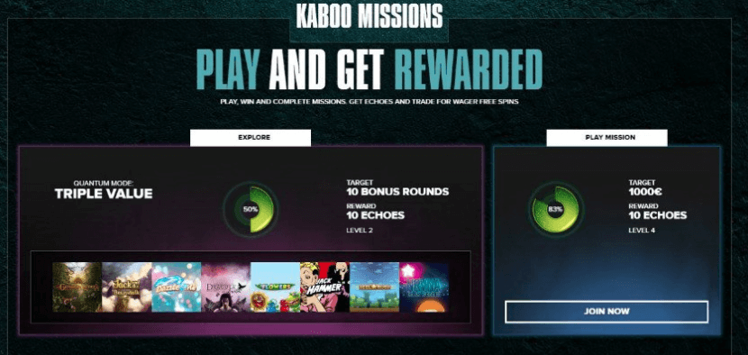 Casino Kaboo have new missions included